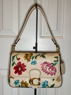 Coach Soft Tabby Shoulder Bag With Floral Bouquet Print